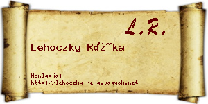Lehoczky Réka névjegykártya